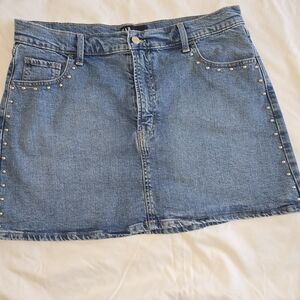 GAP Studded Light Blue Denim Mini Skirt